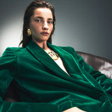 SUN'S PARADOX GOLD PLATE ROUND EARRING