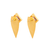 SQUARE OF INFINITY AMETHYST EARRING GOLD PLATE