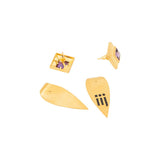 SQUARE OF INFINITY AMETHYST EARRING GOLD PLATE
